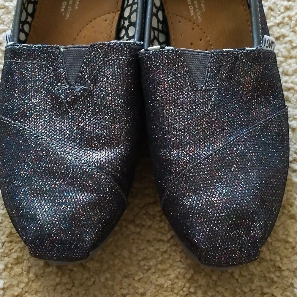 Toms Multicolor Shimmer Glitter Flats Size 5.5 - Picture 3 of 10